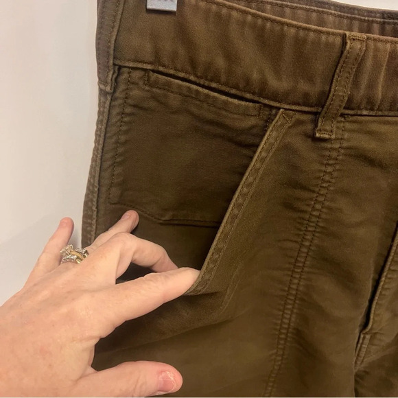 Uniqlo U Brown Denim Wide Leg Cropped Highwaisted 100% Cotton Pants Size 6 - Picture 4 of 13